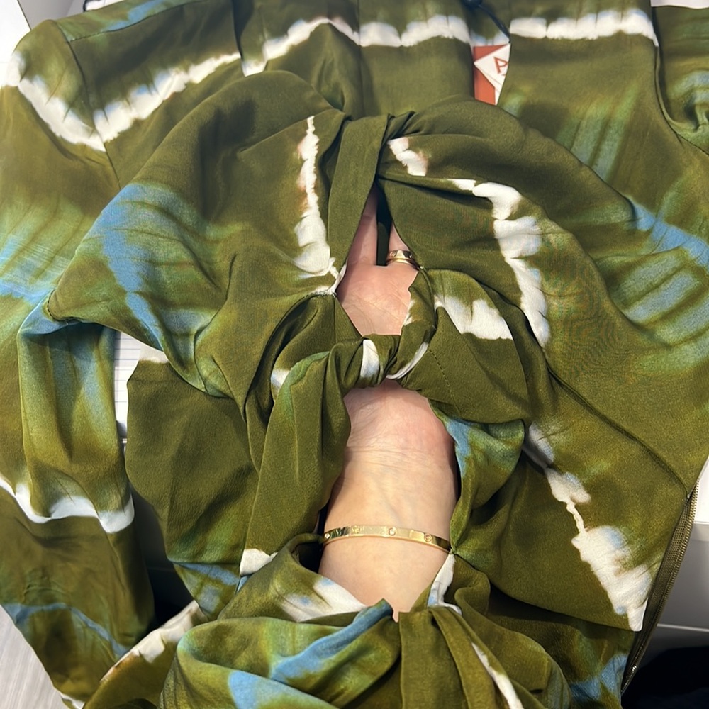 ALTUZARRA Helenos twist-front cutout tie-dyed silk crepe de chine maxi dress. - Picture 11 of 15